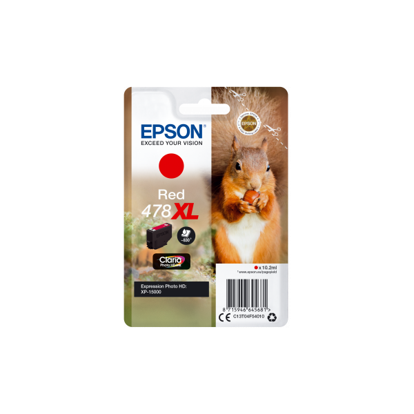 Cartridge Epson 478 XL, T04F5, C13T04F54010, červená (red), originál