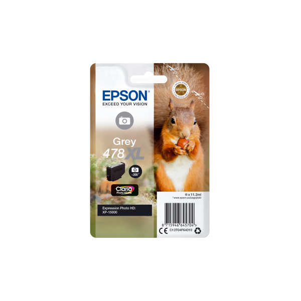Cartridge Epson 478 XL, T04F6, C13T04F64010, sivá (gray), originál