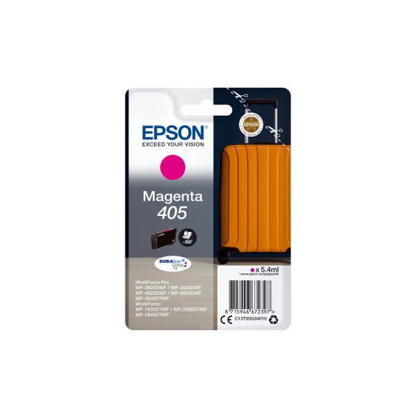 Cartridge Epson 405, T05G3, C13T05G34010, purpurová (magenta), originál