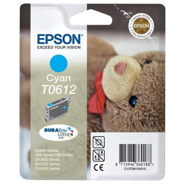 Cartridge Epson T0612, azúrová (cyan), originál