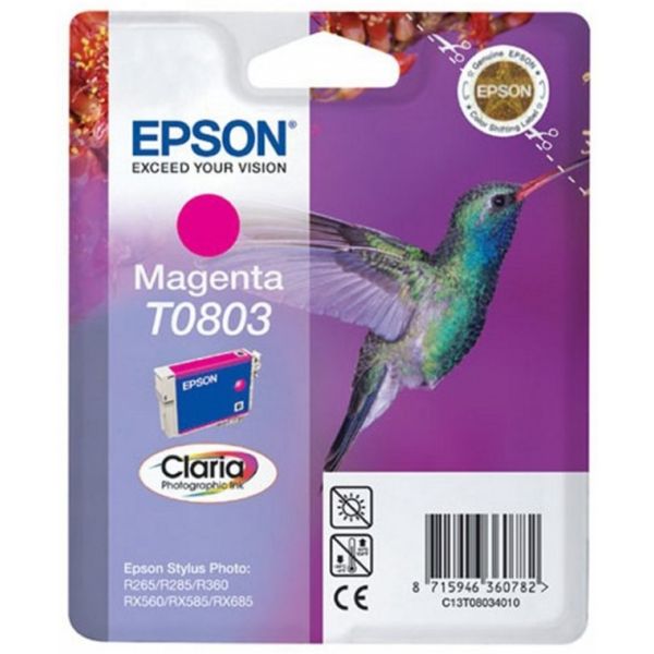 Cartridge Epson T0803, purpurová (magenta), originál