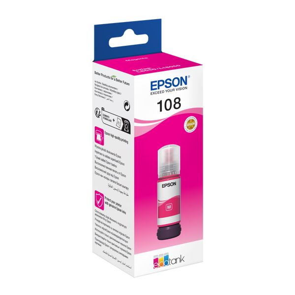 Cartridge Epson 108, T09C3, C13T09C34A, purpurová (magenta), originál