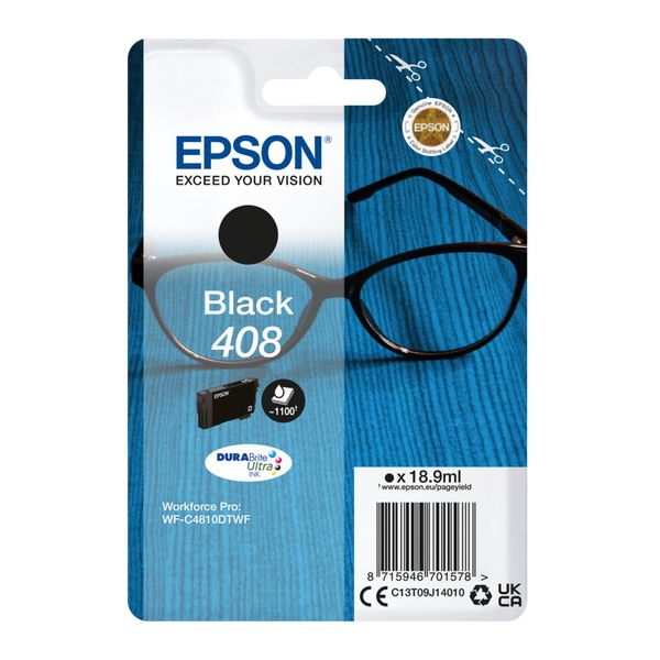 Cartridge Epson 408, C13T09J14010, T09J140, čierna (black), originál