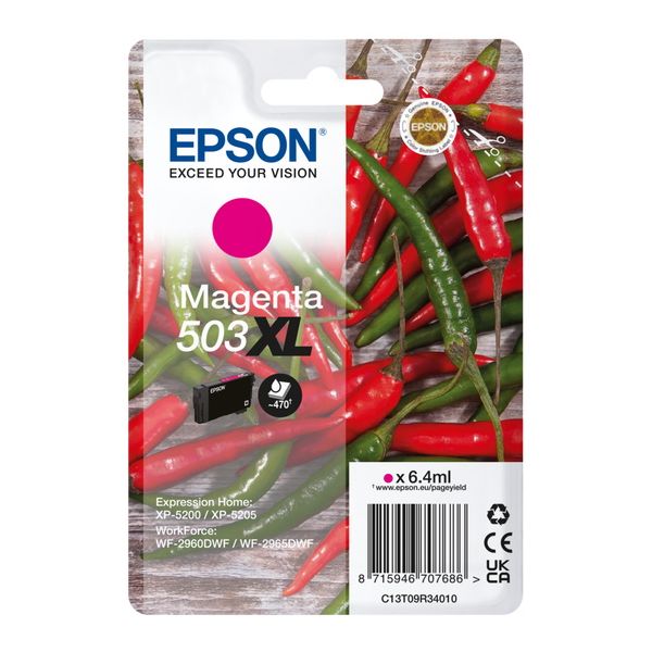 Cartridge Epson 503XL, C13T09R34010, T09R340, purpurová (magenta), originál