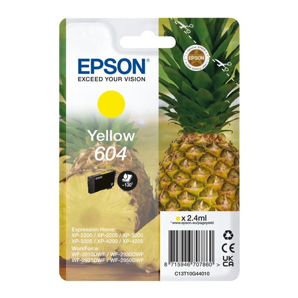 Cartridge Epson 604, C13T10G44010, T10G440, žltá (yellow), originál