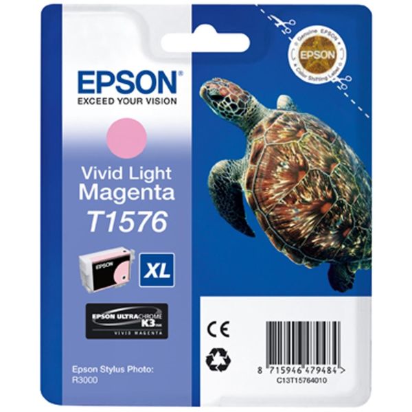 Cartridge Epson T1576, svetlá purpurová (light magenta), originál