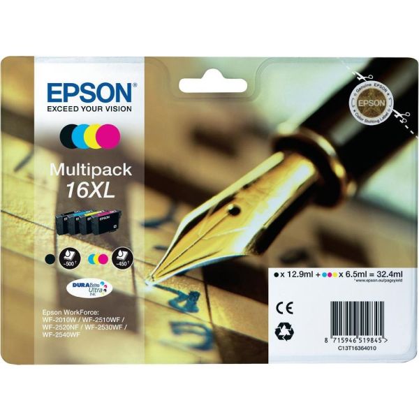 Cartridge Epson T1636 (16XL), C13T16364012, CMYK, 4-pack, multipack, originál