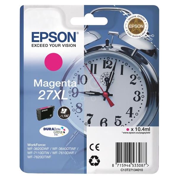 Cartridge Epson T2713 (27XL), C13T27134012, purpurová (magenta), originál