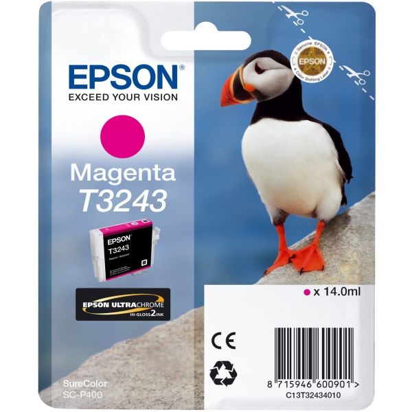 Cartridge Epson T3243, purpurová (magenta), originál