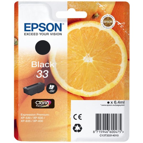 Cartridge Epson T3331 (33), C13T33314012, čierna (black), originál