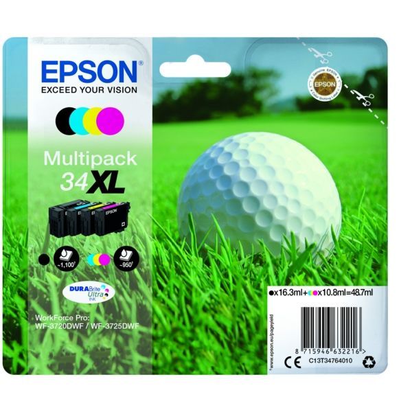 Cartridge Epson T3476 (34XL), CMYK, štvorbalenie, multipack, originál