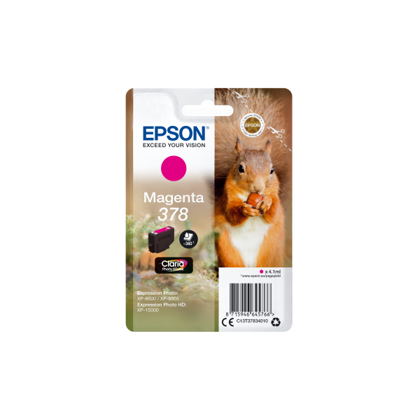 Cartridge Epson 378, T3783, C13T37834010, purpurová (magenta), originál