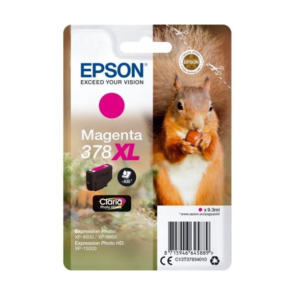 Cartridge Epson 378 XL, T3793, C13T37934010, purpurová (magenta), originál