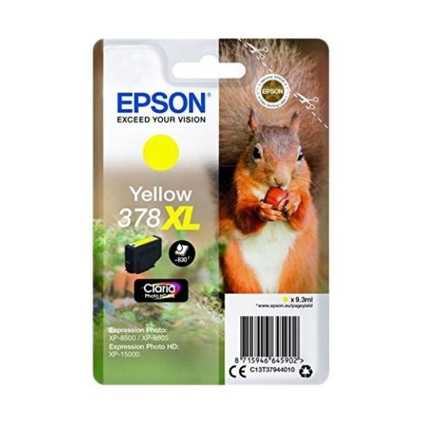 Cartridge Epson 378 XL, T3794, C13T37944010, žltá (yellow), originál