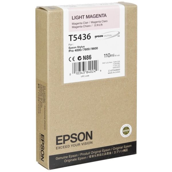 Cartridge Epson T5436, svetlá purpurová (light magenta), originál