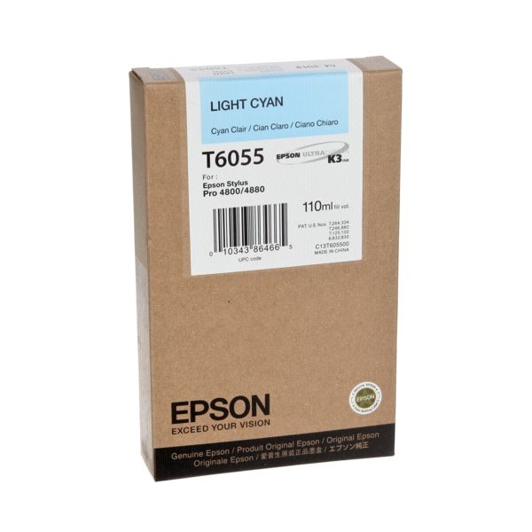 Cartridge Epson T6055, svetlá azúrová (light cyan), originál