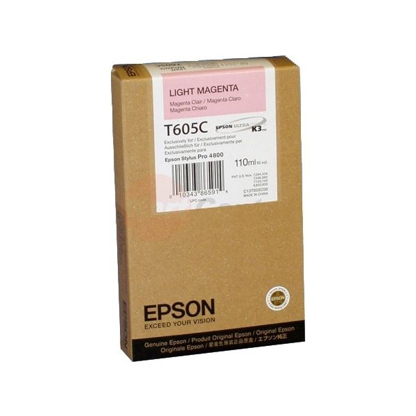 Cartridge Epson T605C, svetlá purpurová (light magenta), originál