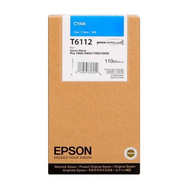 Cartridge Epson T6112, azúrová (cyan), originál