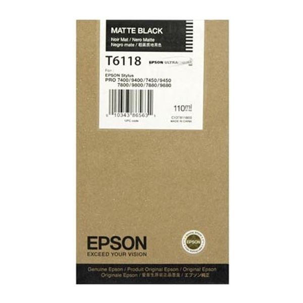 Cartridge Epson T6118, matná čierna (matte black), originál