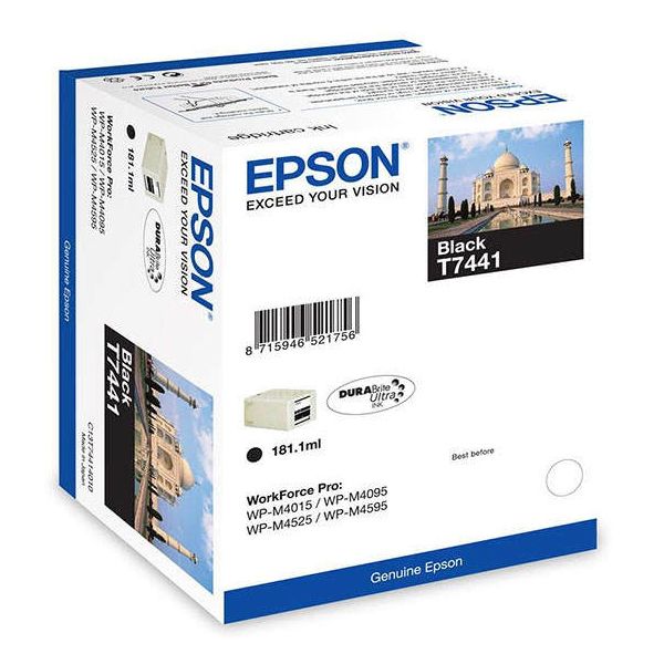 Cartridge Epson T7441, čierna (black), originál