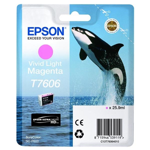Cartridge Epson T7606, purpurová (magenta), originál