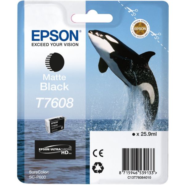 Cartridge Epson T7608, matná čierna (matte black), originál