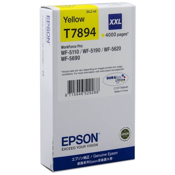 Cartridge Epson T7894, žltá (yellow), originál