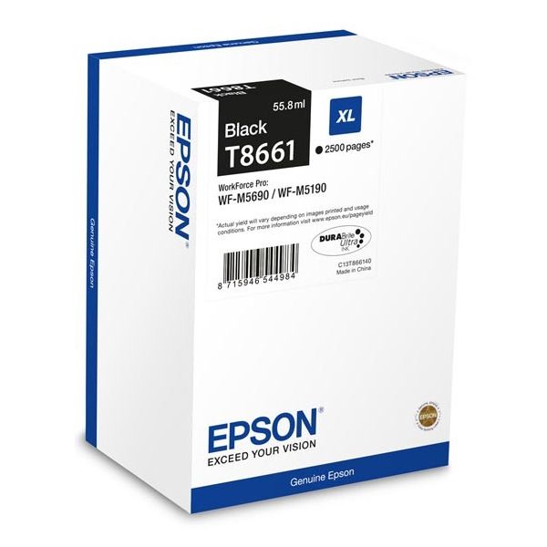 Cartridge Epson T8661, čierna (black), originál