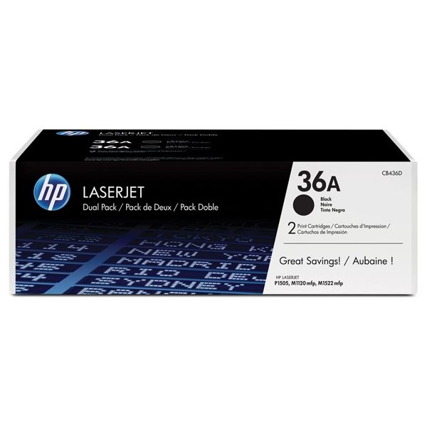 Toner HP CB436AD (36A), dvojbalenie, čierna (black), originál