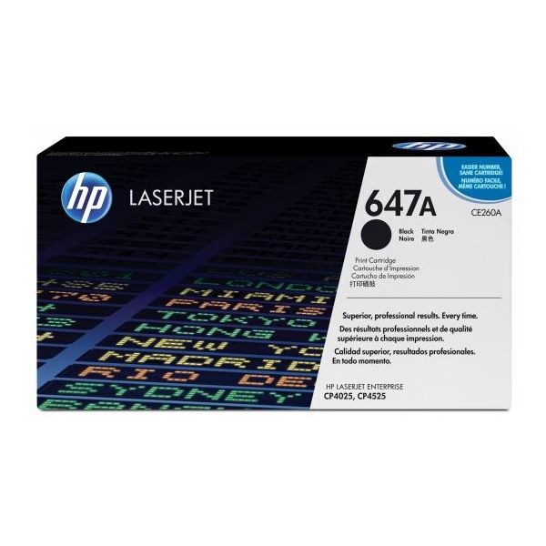 Toner HP CE260A (647A), čierna (black), originál