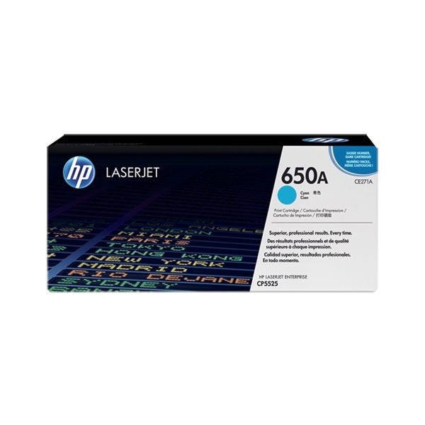 Toner HP CE271A (650A), azúrová (cyan), originál