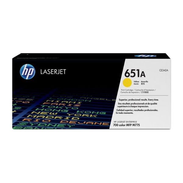 Toner HP CE342A (651A), žltá (yellow), originál