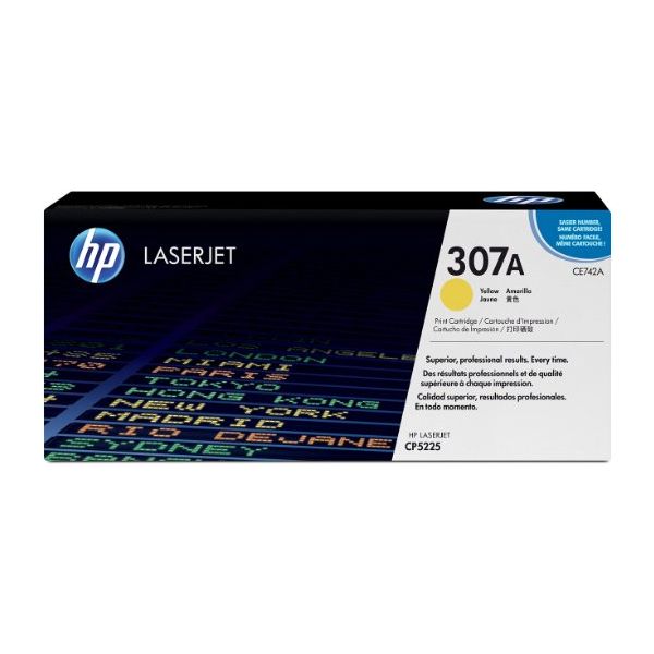 Toner HP CE742A (307A), žltá (yellow), originál