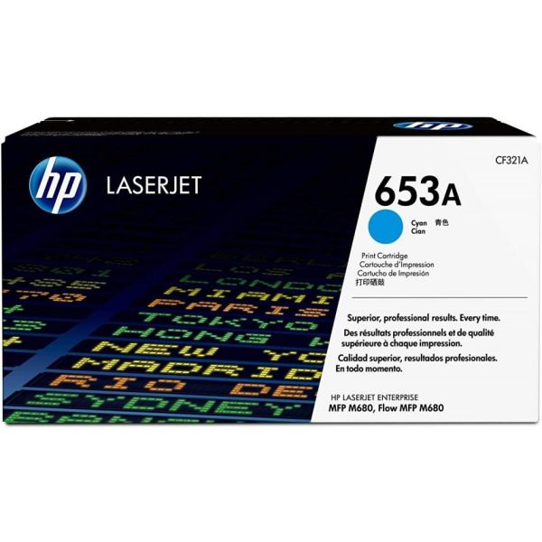 Toner HP 653A, CF321A, azúrová (cyan), originál