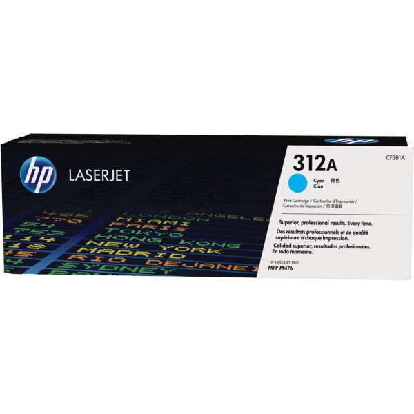 Toner HP CF381A (312A), azúrová (cyan), originál