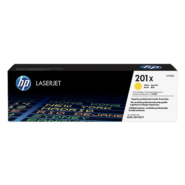 Toner HP CF402X (201X), žltá (yellow), originál