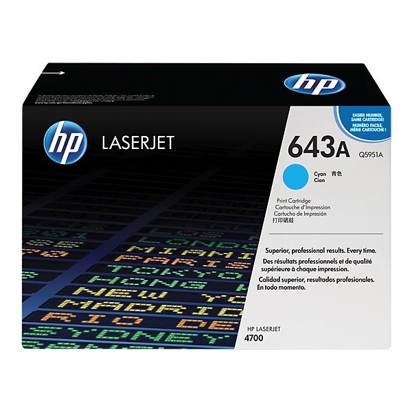 Toner HP Q5951A (643A), azúrová (cyan), originál