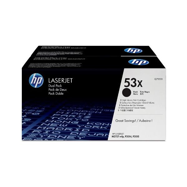 Toner HP Q7553XD (53X), dvojbalenie, čierna (black), originál