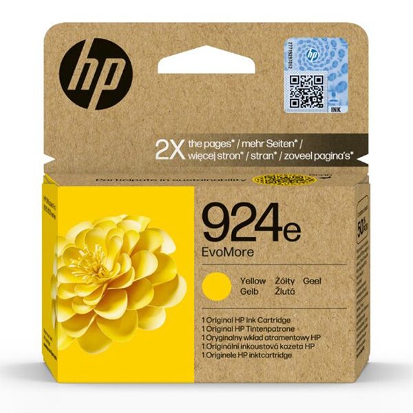 Cartridge HP 924e, 4K0U9NE, žltá (yellow), originál