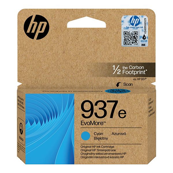 Cartridge HP 937e, 4S6W6NE, azúrová (cyan), originál