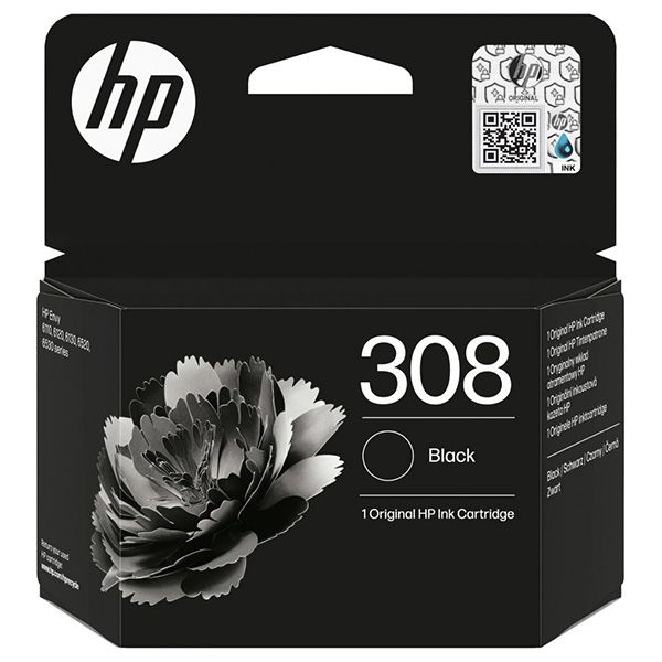 Cartridge HP 308, 7FP21UE, čierna (black), originál