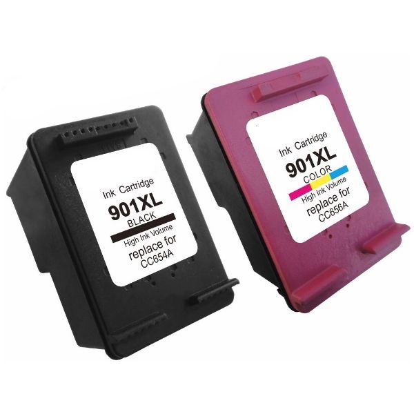 Cartridge HP 901 XL (CC654AE + CC656AE), čierna, farebná, dvojbalenie, multipack, alternatívny