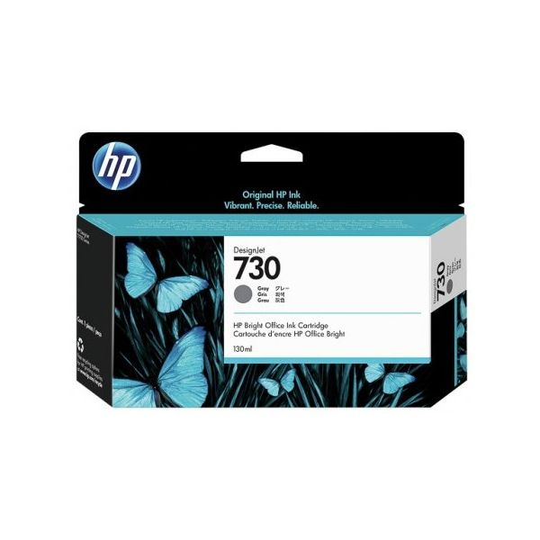 Cartridge HP 730, P2V66A, sivá (gray), originál