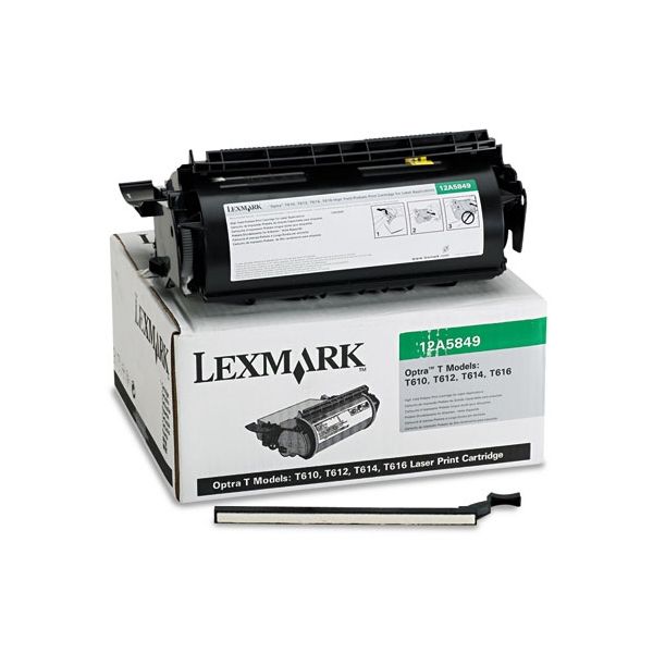 Toner Lexmark 12A5849 (T610, T612, T614), pre tlač etikiet, čierna (black), originál