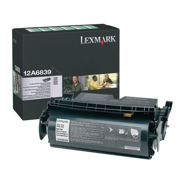 Toner Lexmark 12A6839 (T520, T522), pre tlač etikiet, čierna (black), originál