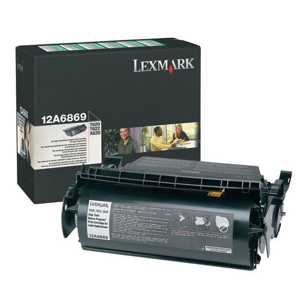 Toner Lexmark 12A6869 (T620, T622, X620), pre tlač etikiet, čierna (black), originál