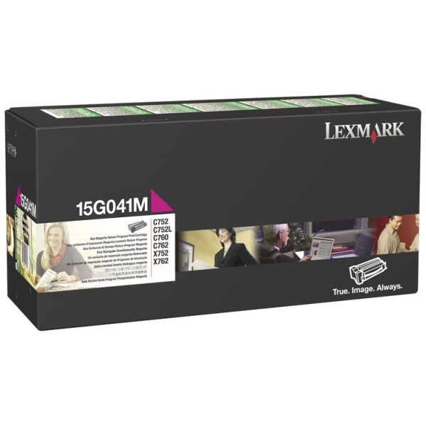 Toner Lexmark 15G041M (C752), purpurová (magenta), originál