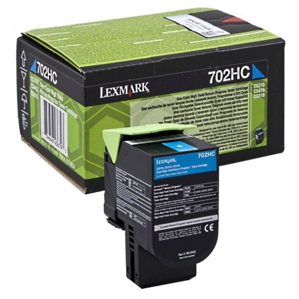 Toner Lexmark 702HC, 70C2HK0, CS310, CS410, CS510, azúrová (cyan), originál