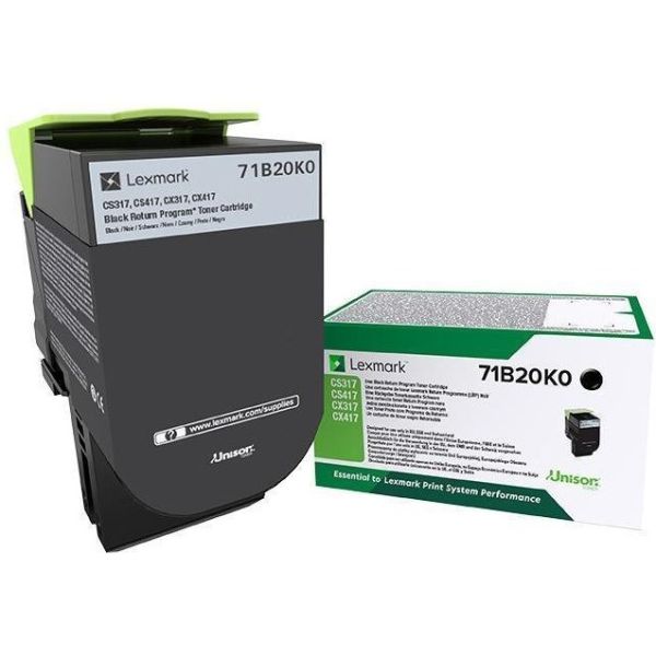Toner Lexmark 71B20K0, CS317, CS417, CS517, čierna (black), originál