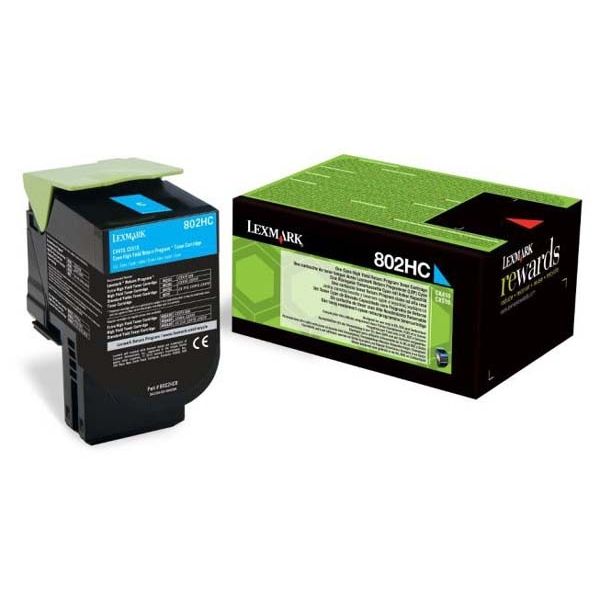 Toner Lexmark 802HC, 80C2HC0, CX410, CX510, azúrová (cyan), originál